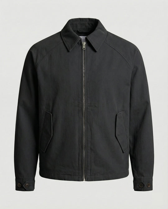 Graue Cleanfit Retro Herrenjacke mit Schulterpolstern und Reverskragen