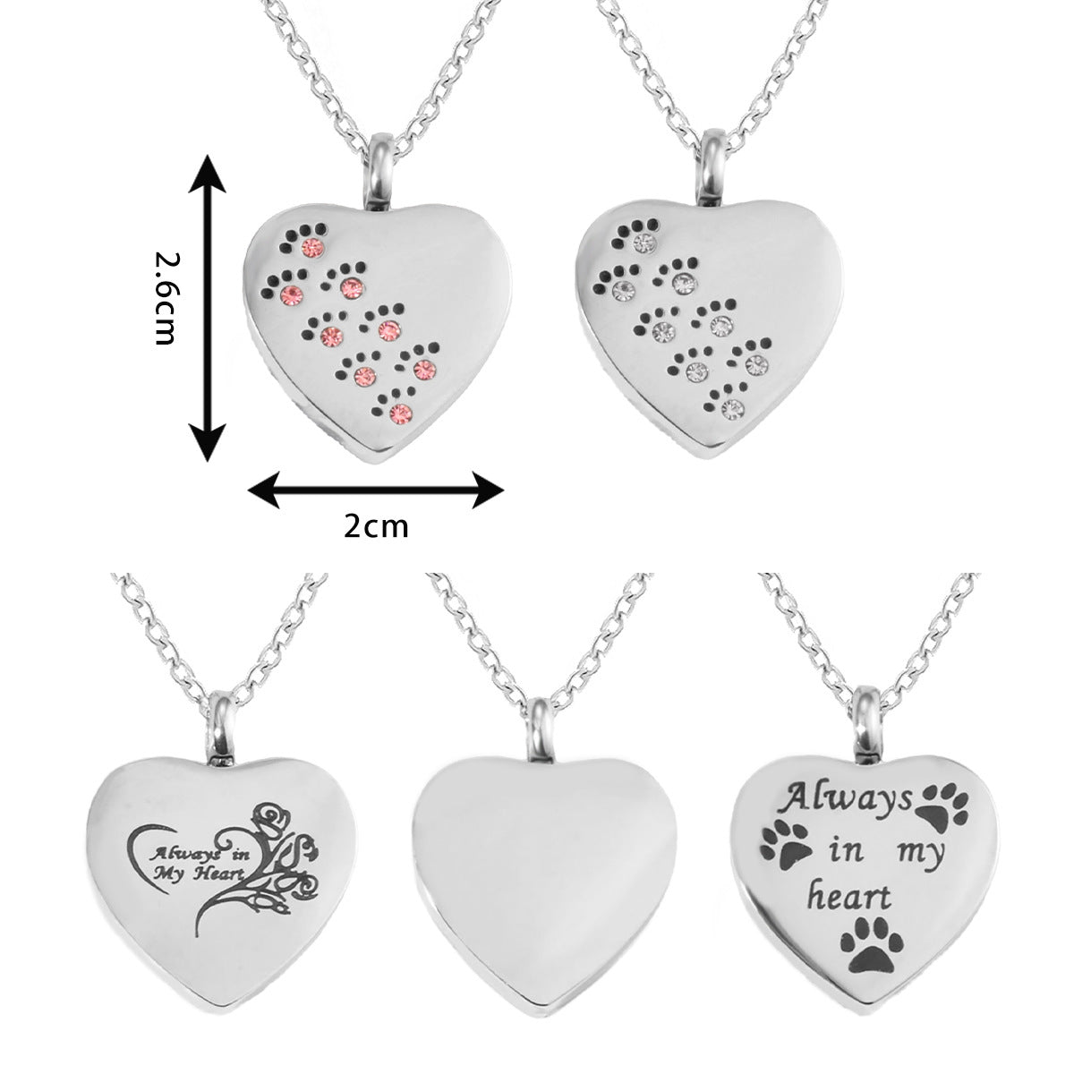 Damen Herzanhänger mit gravierter Botschaft und feiner Edelstahlkette Shop Nory