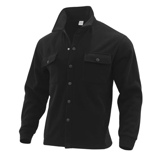 Herren lässige Hemdjacke mit praktischen Taschen und modernem Stehkragen