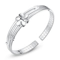 Damenarmreif mit floralem Design und eleganter silberner Oberfläche Shop Nory