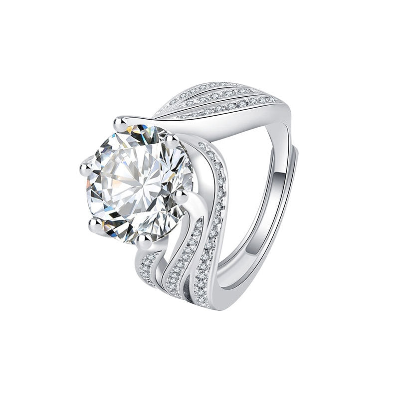 Damen Eleganter und funkelnder Solitär Ring Shop Nory