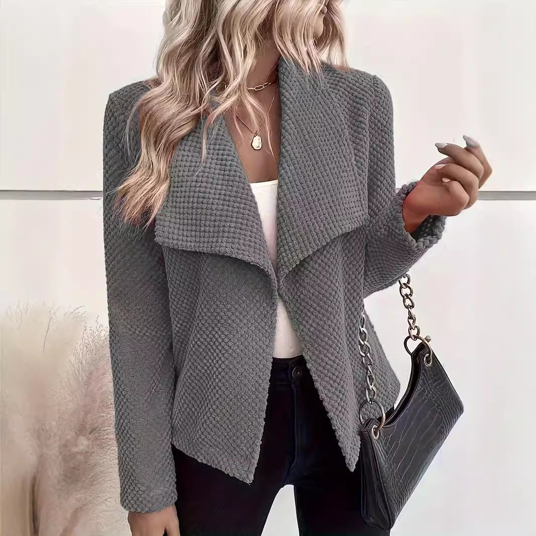 Damen Wasserfall-Cardigan aus Waffel‑Fleece mit offener Front Shop Nory