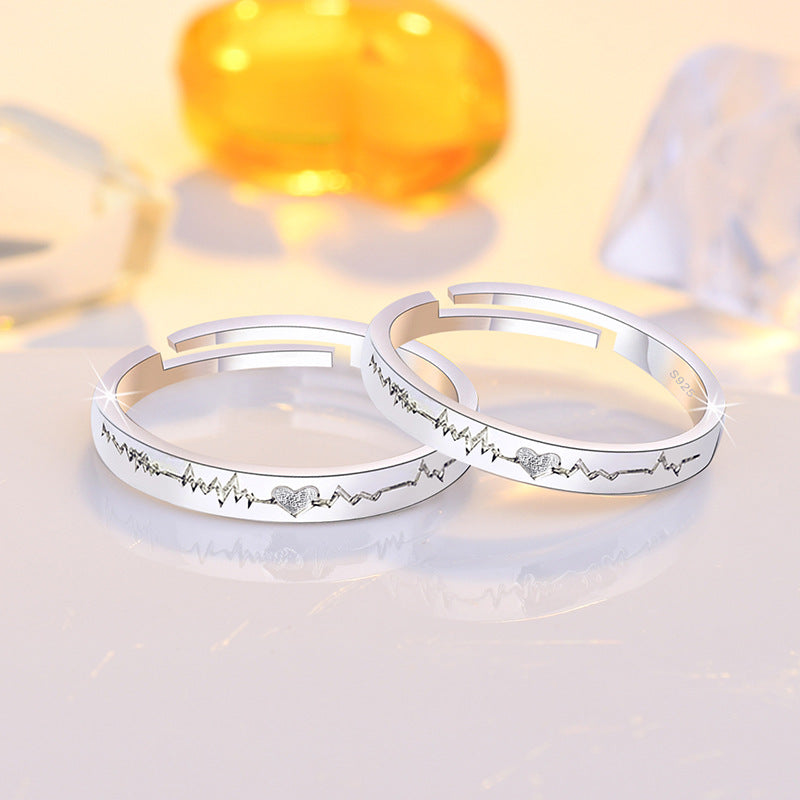 Damenring mit Herz- und EKG-Design Shop Nory