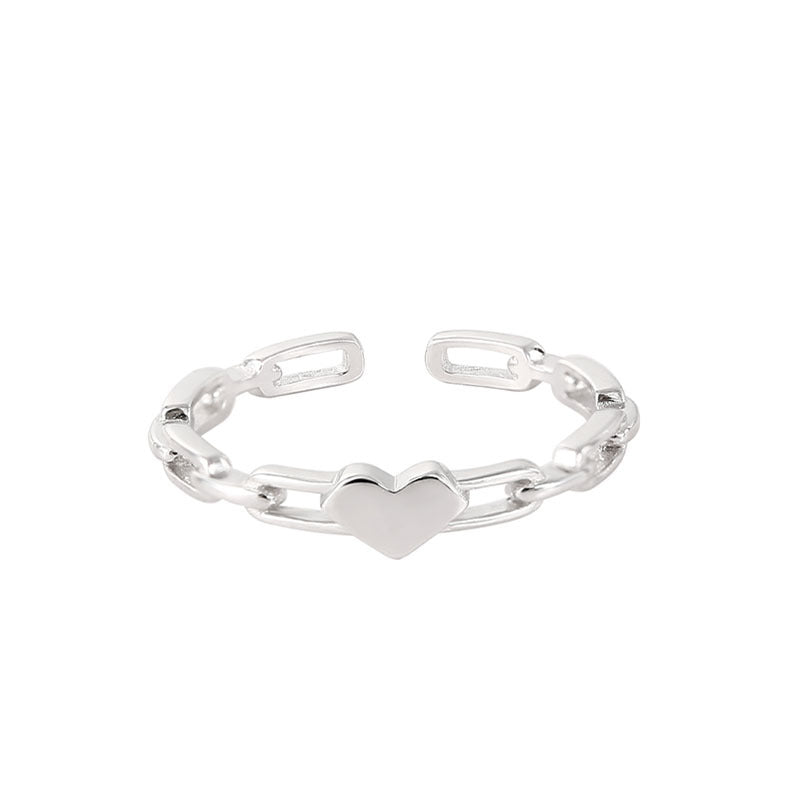 Damen filigraner Ring mit Herzmotiv und offenem Design Shop Nory