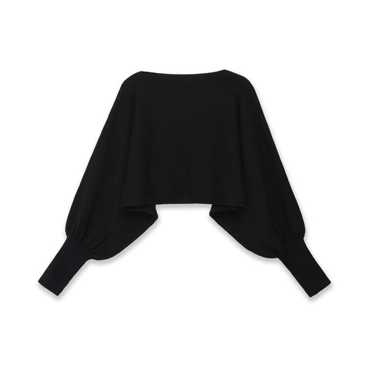 Damen Cropped-Bolero mit weiten Fledermausärmeln und langen Rippenbündchen Shop Nory