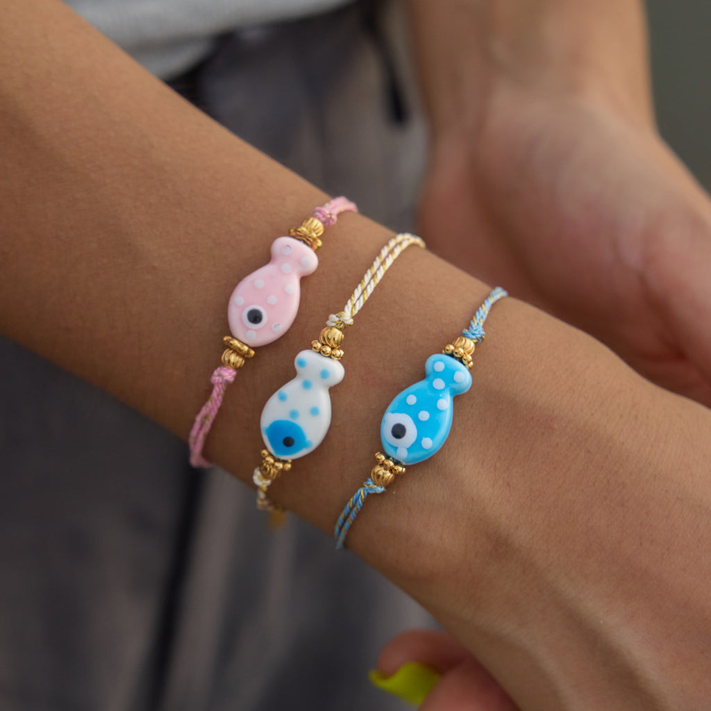 Damen Fußkettchen mit farbenfrohem Fischangebot und hypoallergener Edelstahlverarbeitung Shop Nory