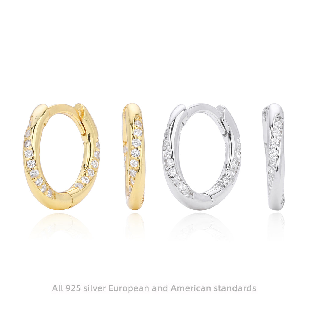 Damen Creolen mit funkelnden Zirkonia und hochwertigem 925 Sterling Silber Shop Nory