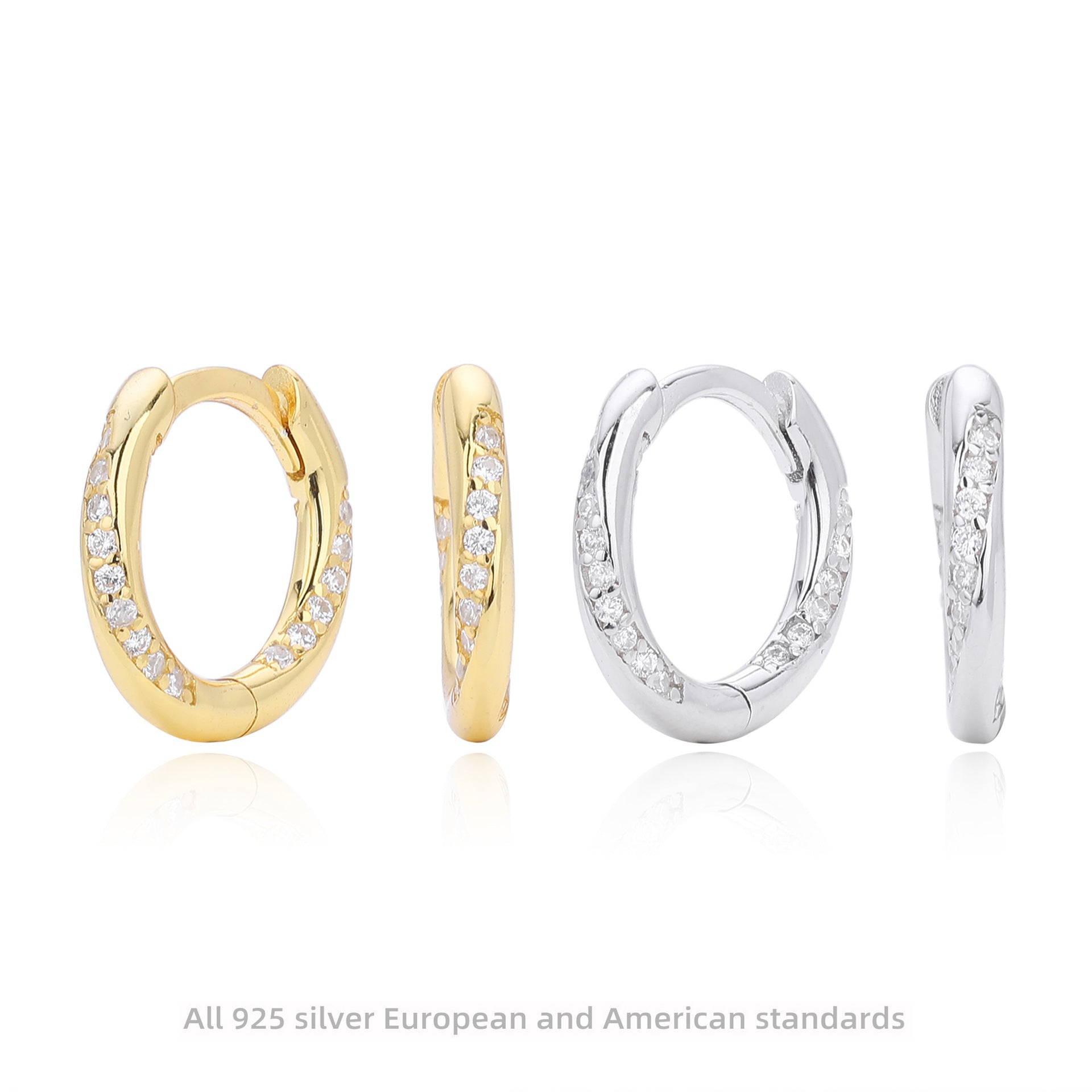Damen Creolen mit funkelnden Zirkonia und hochwertigem 925 Sterling Silber Shop Nory