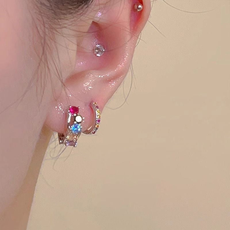 Damen Creolen mit bunten Zirkonia-Akzenten Shop Nory