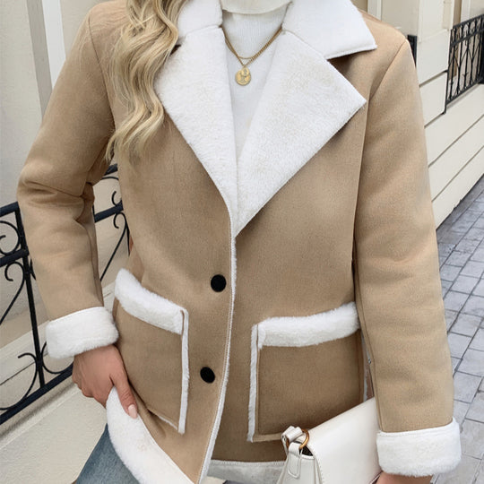 Damen Modische und gemütliche Fleecejacke