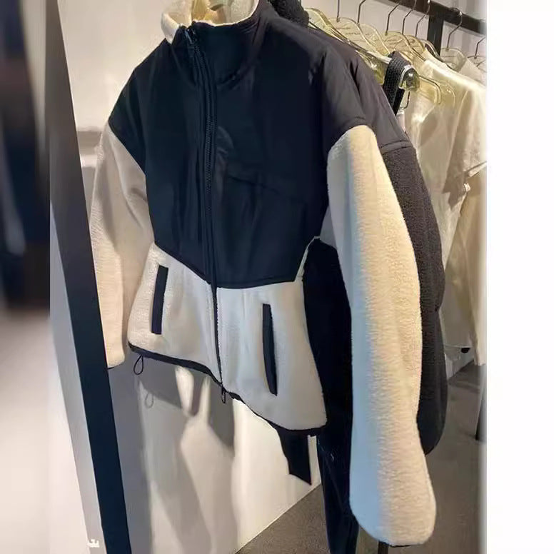 Damen modische Übergangsjacke mit hochgeschlossenem Kragen und praktischen Taschen Shop Nory