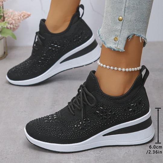 Damen Wedge-Sneaker mit atmungsaktivem Strick, gepolstertem Sockenschaft und leichtem Plateau Shop Nory