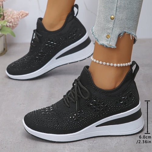 Damen Wedge-Sneaker mit atmungsaktivem Strick, gepolstertem Sockenschaft und leichtem Plateau Shop Nory