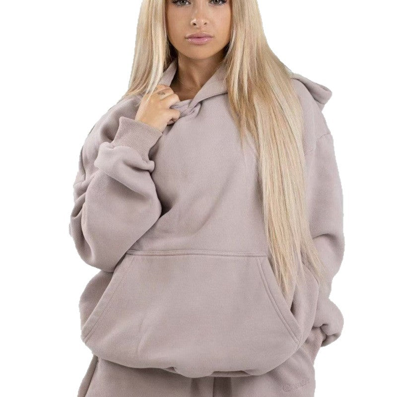 Damen nan oversized Kapuzenpullover mit Kängurutasche und weichem Fleece-Innenfutter Shop Nory