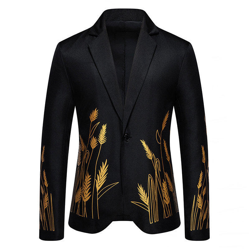 Herren eleganter Blazer mit floralen Stickereien