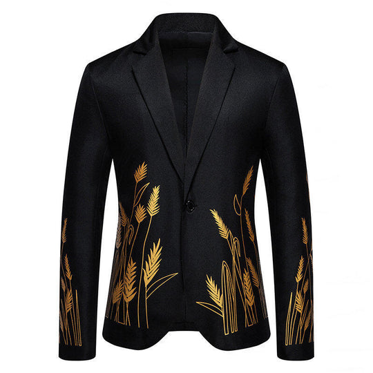 Herren eleganter Blazer mit floralen Stickereien