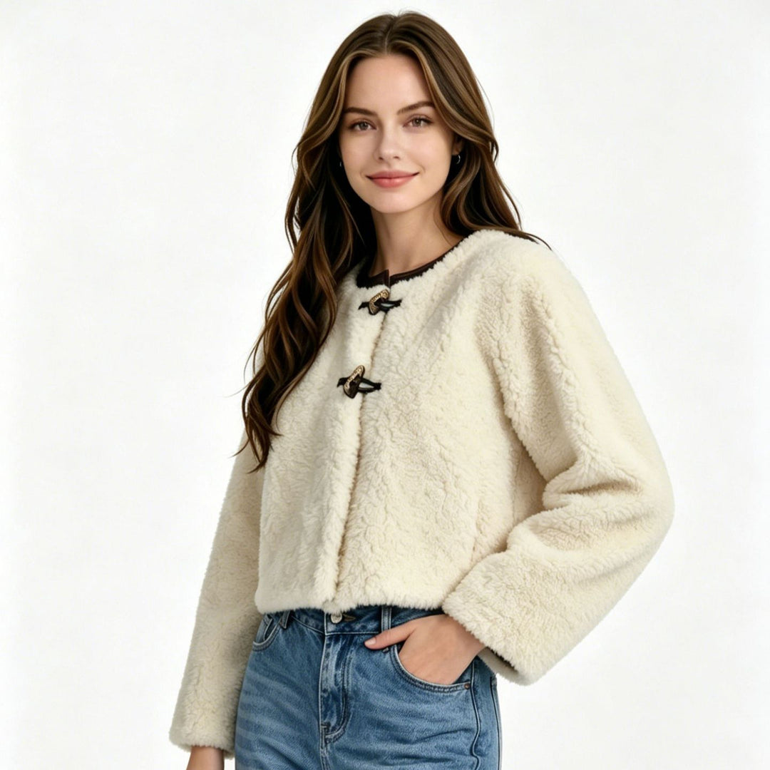 Damen Kurzblouson aus Teddy‑Fleece mit Knebelverschlüssen Shop Nory