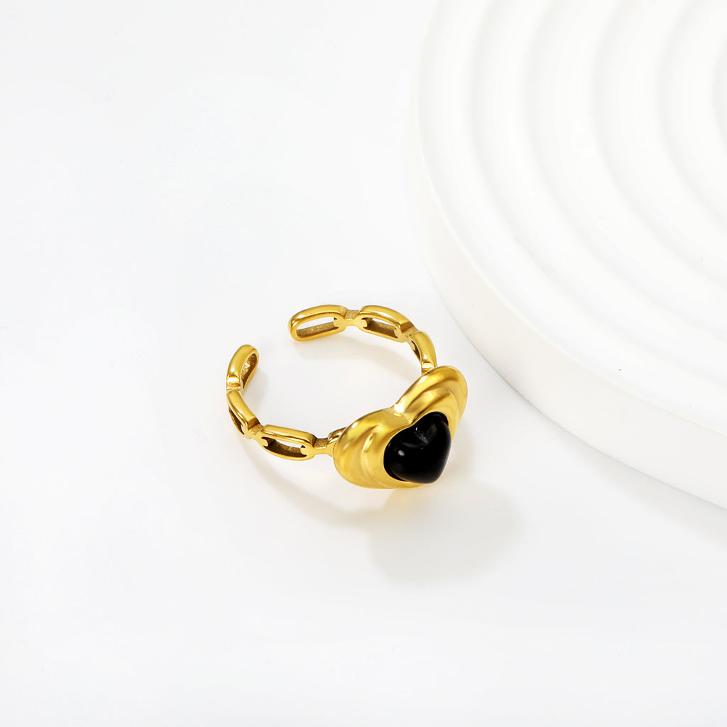 Damen Ring mit kunstvollem Herzdesign aus hochwertigem Edelstahl Shop Nory