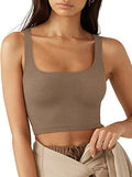 Damen cropped Top mit breiten Trägern und feinem Rippenmuster
