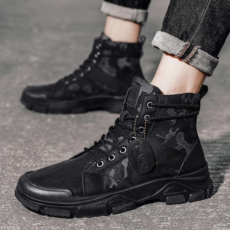 Damen Hohe Sneaker im modernen Camouflage-Stil mit robustem Sohlenprofil