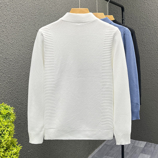 Damen Feinstrickpullover mit strukturierter Waffel- und Rippenstruktur und Stehkragen Shop Nory
