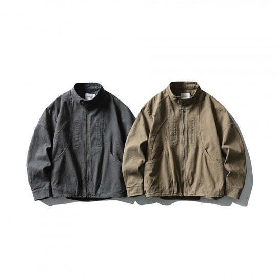 Herren Leichte Worker-Jacke aus Stonewashed-Baumwollmix mit Stehkragen Shop Nory