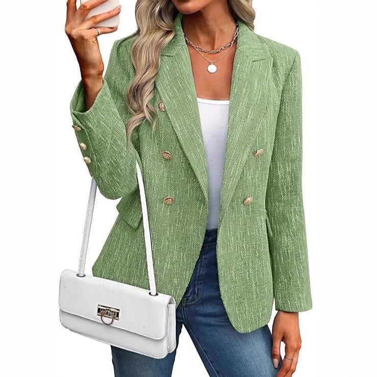 Damen Modische Doppelreihige Blazerjacke