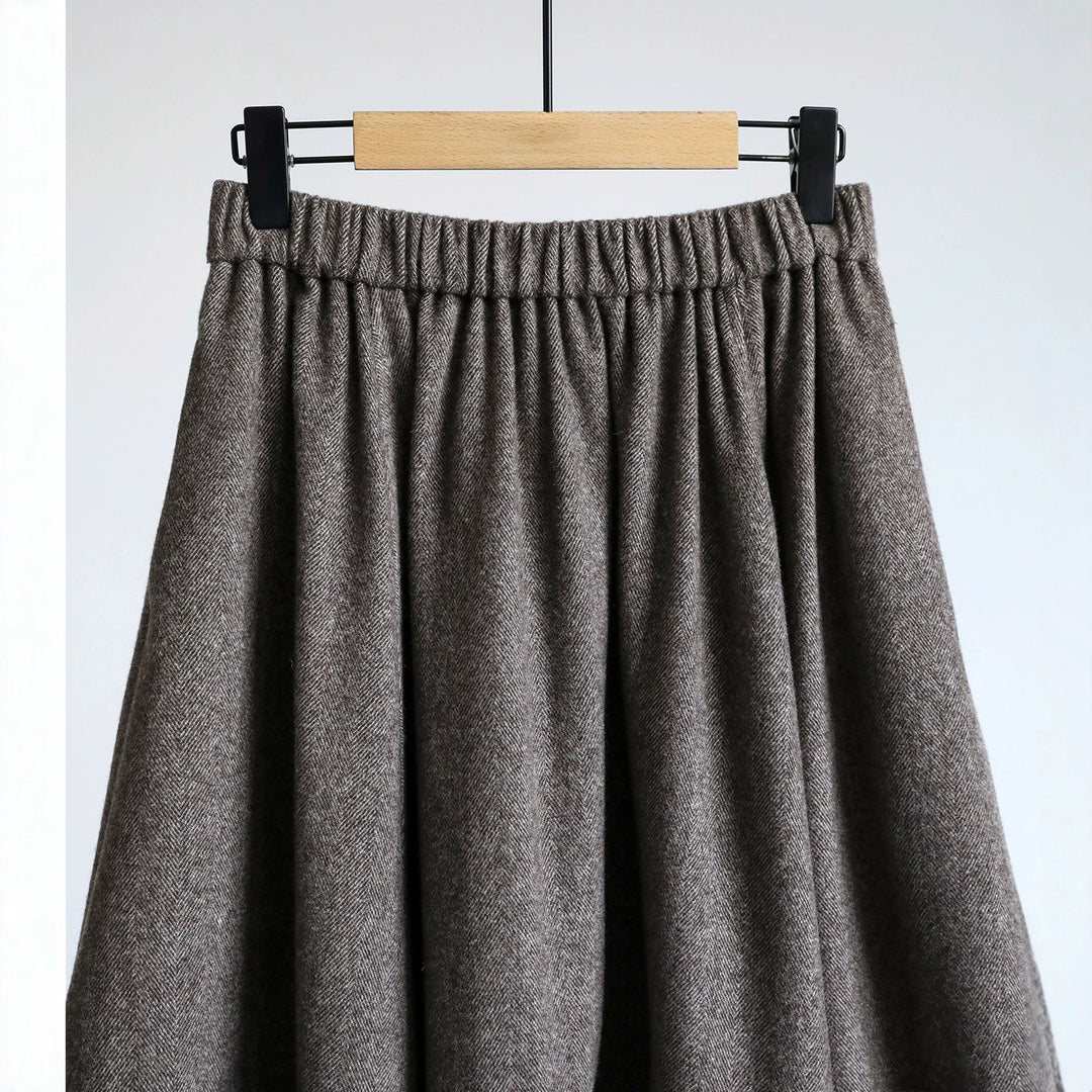 Damen Eleganter, schwingender Midi-Rock aus Wollmischung Shop Nory