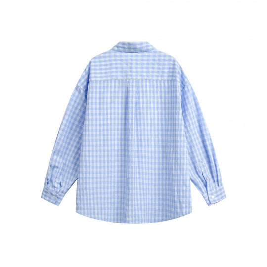 Damen Weites Oversize-Karohemd mit Brusttasche und abgerundetem Saum Shop Nory