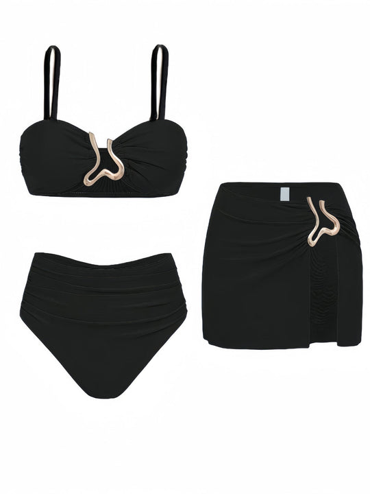 Damen Bikiniset mit elegantem Wickelrock und modischem Design