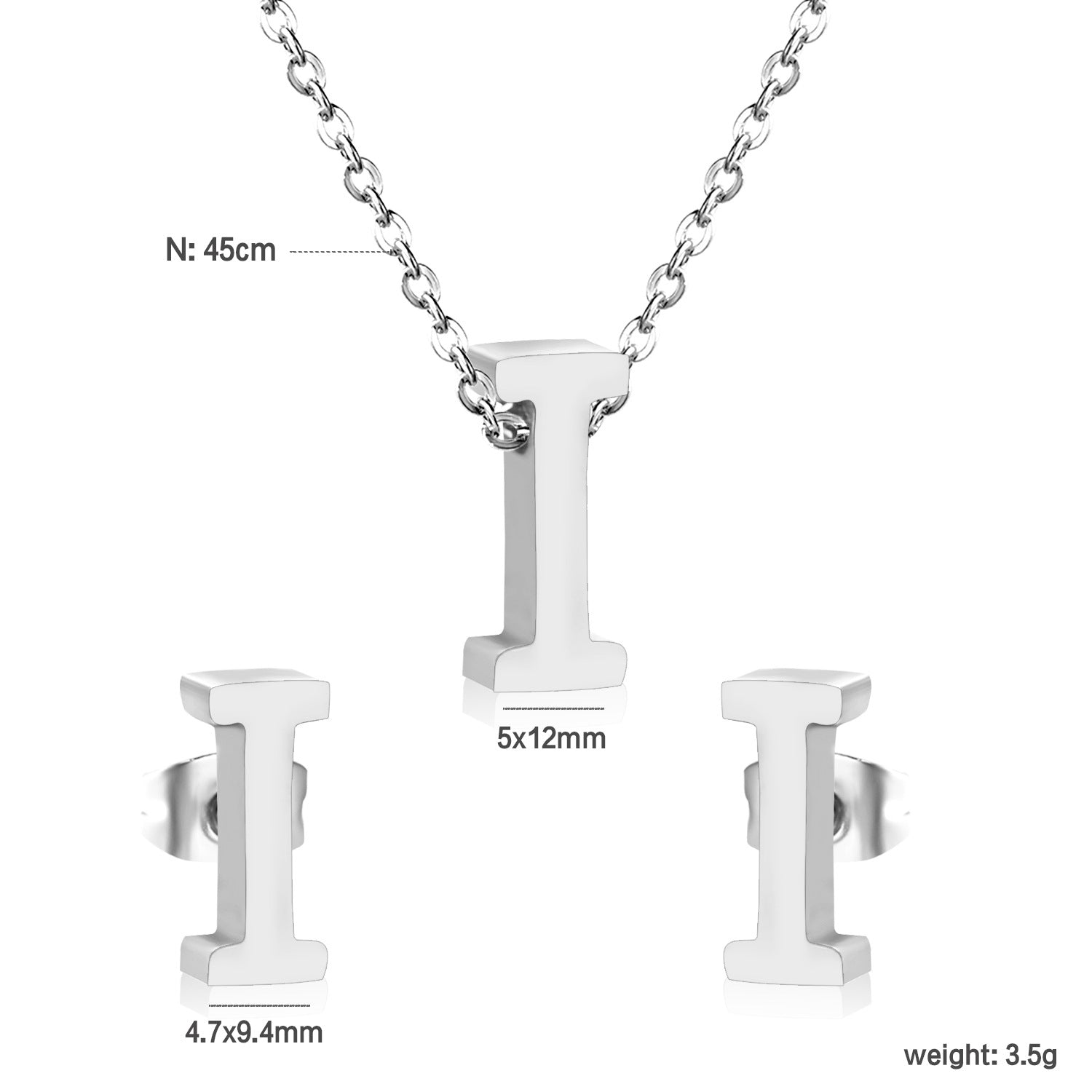 Damen Schmuckset mit K-Anhänger und passenden Ohrsteckern Shop Nory
