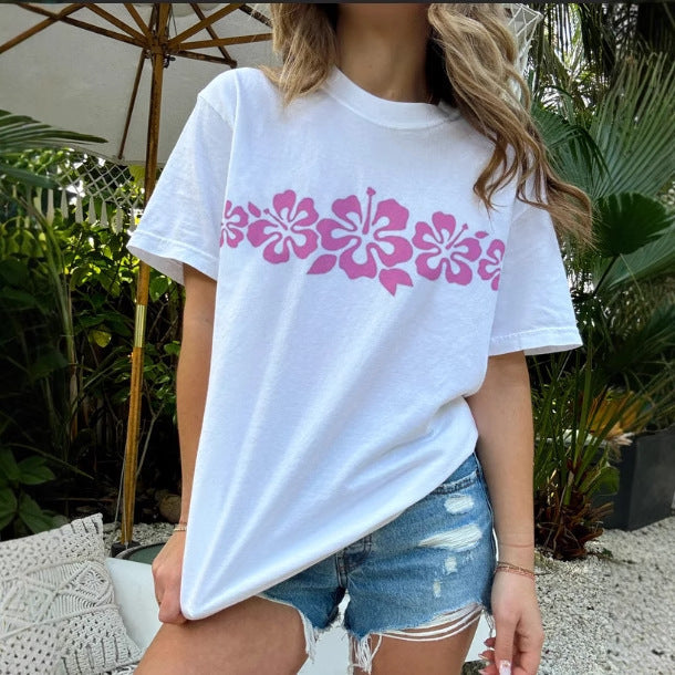 Damen T-Shirt mit floralem Grafikdruck Shopnory