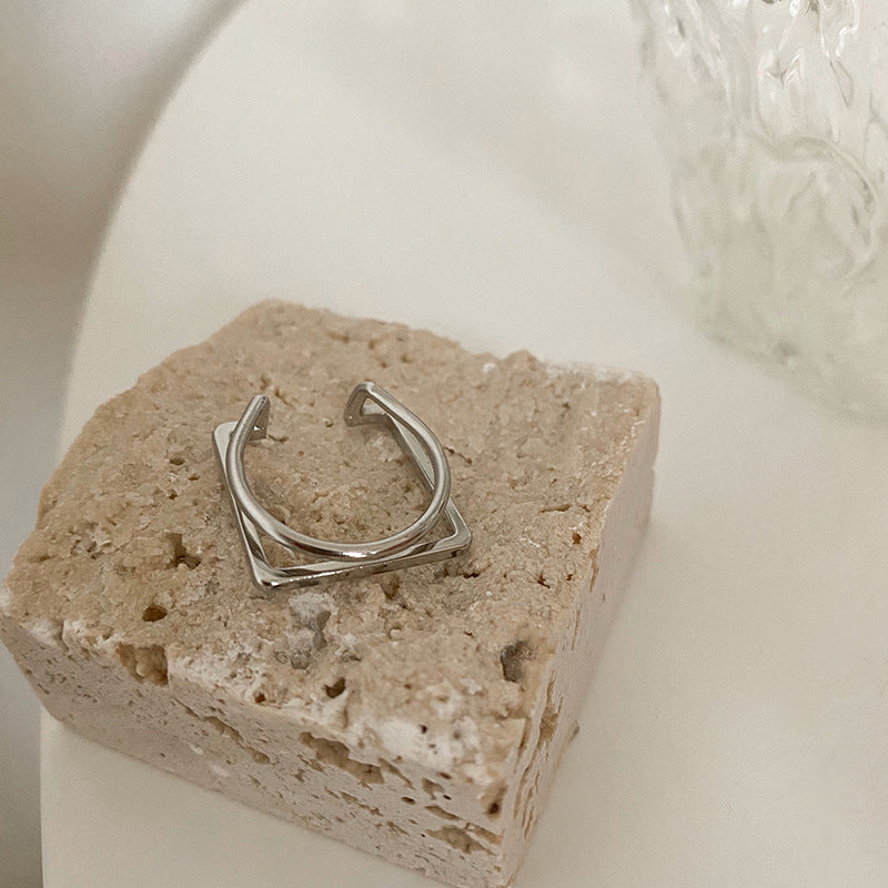 Damen Offener Ring mit quadratischem Design Shop Nory