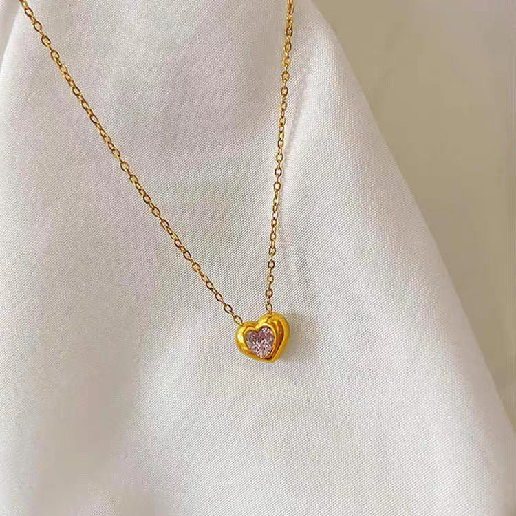 Damen herzförmige Crystal Anhänger Halskette Shop Nory