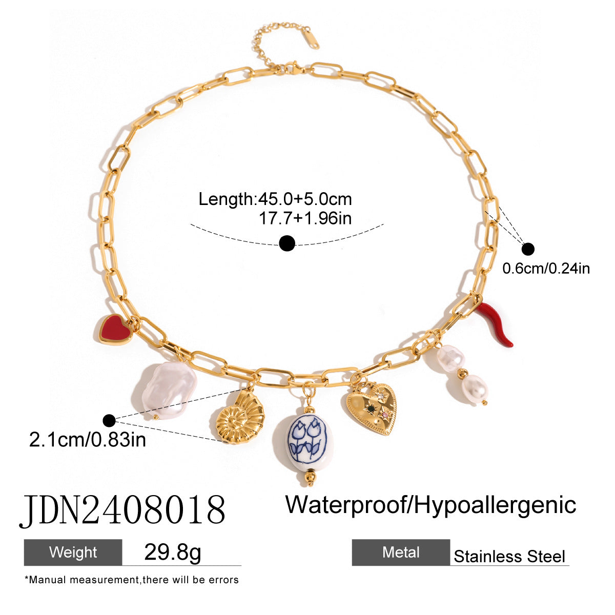 Damen Halskette mit maritimen Anhängern und hypoallergenen Eigenschaften Shop Nory