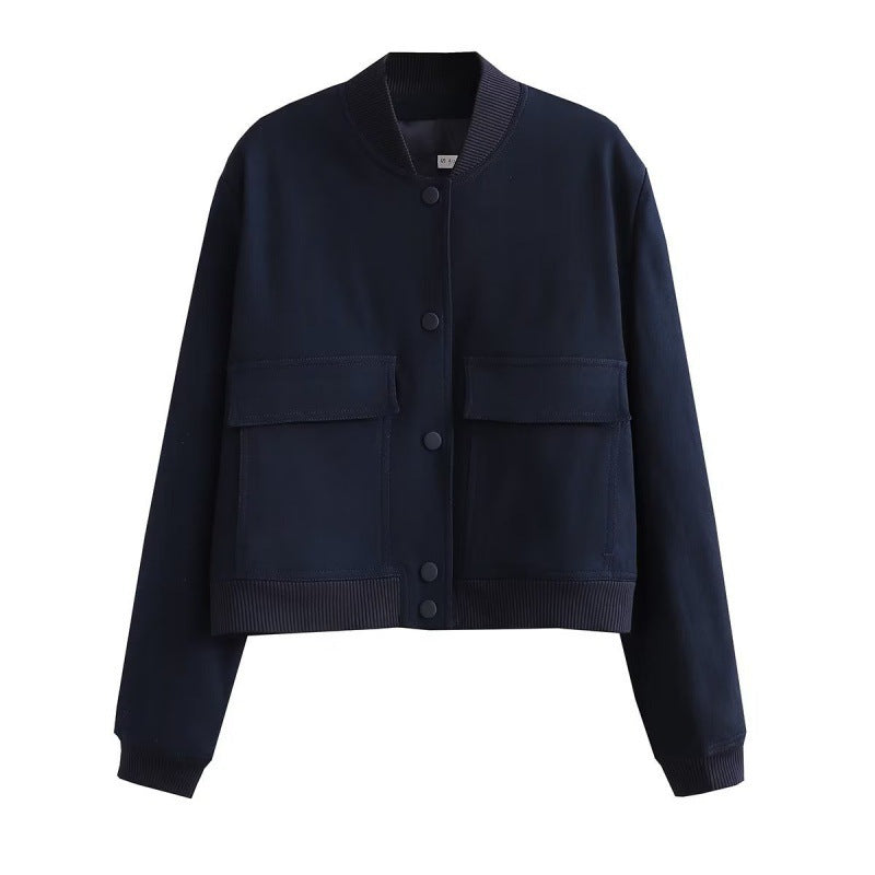 Damen Sportliche Kurzjacke mit Pattentaschen