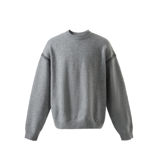 Damen Weicher Oversize Wollmix-Pullover mit Rundhalsausschnitt und dekorativer Schulternaht Shop Nory