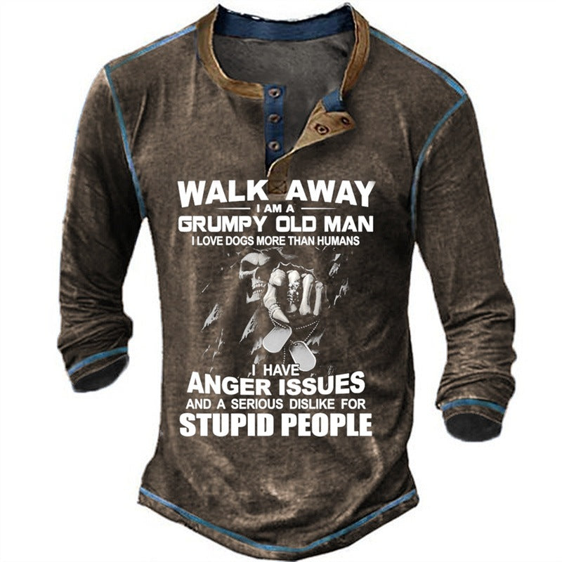 Herren Langarmshirt mit originellem Spruchdesign Shopnory