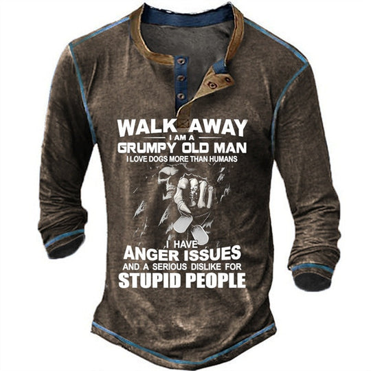Herren Langarmshirt mit originellem Spruchdesign Shopnory