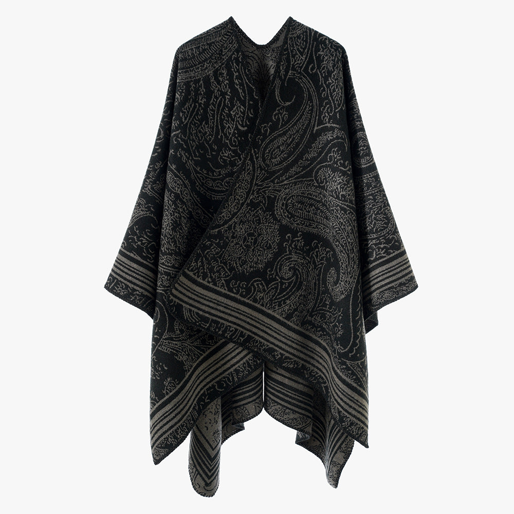 Damen Jacquardponcho mit Paisley‑Jacquard und kimonoähnlicher Oversize‑Silhouette Shop Nory