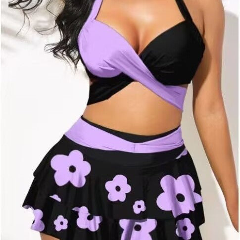 Damen Tankini-Set mit verstellbaren Trägern und schwingendem Rock