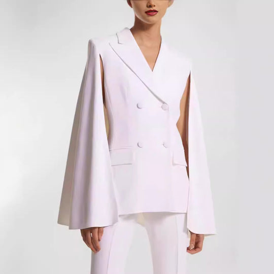 Damen Doppelreihiger Blazer mit Cape-Ärmeln und taillierter Silhouette Shop Nory