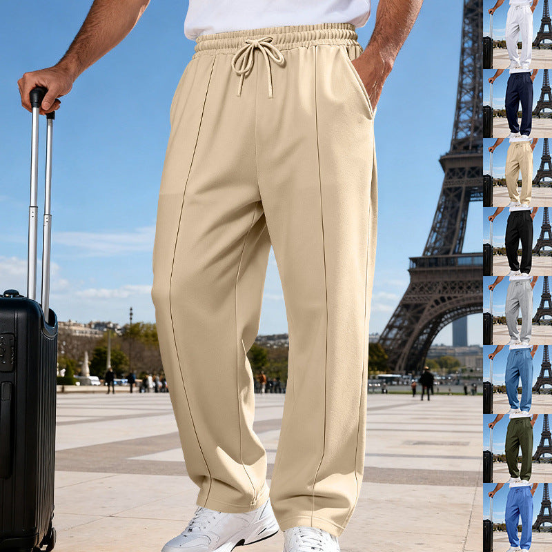 Herren Weite Travel-Loungehose mit Bügelfalte, elastischem Tunnelzug und seitlichen Eingrifftaschen Shop Nory