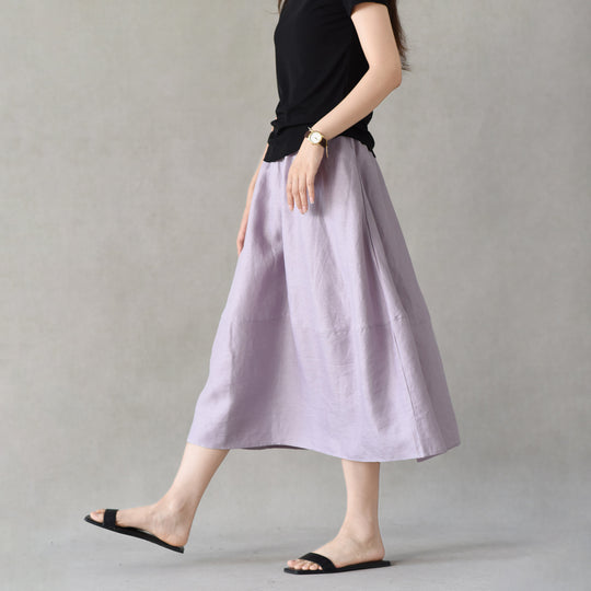 Damen Weit geschnittener Midi-Rock aus luftiger Baumwolle Shop Nory