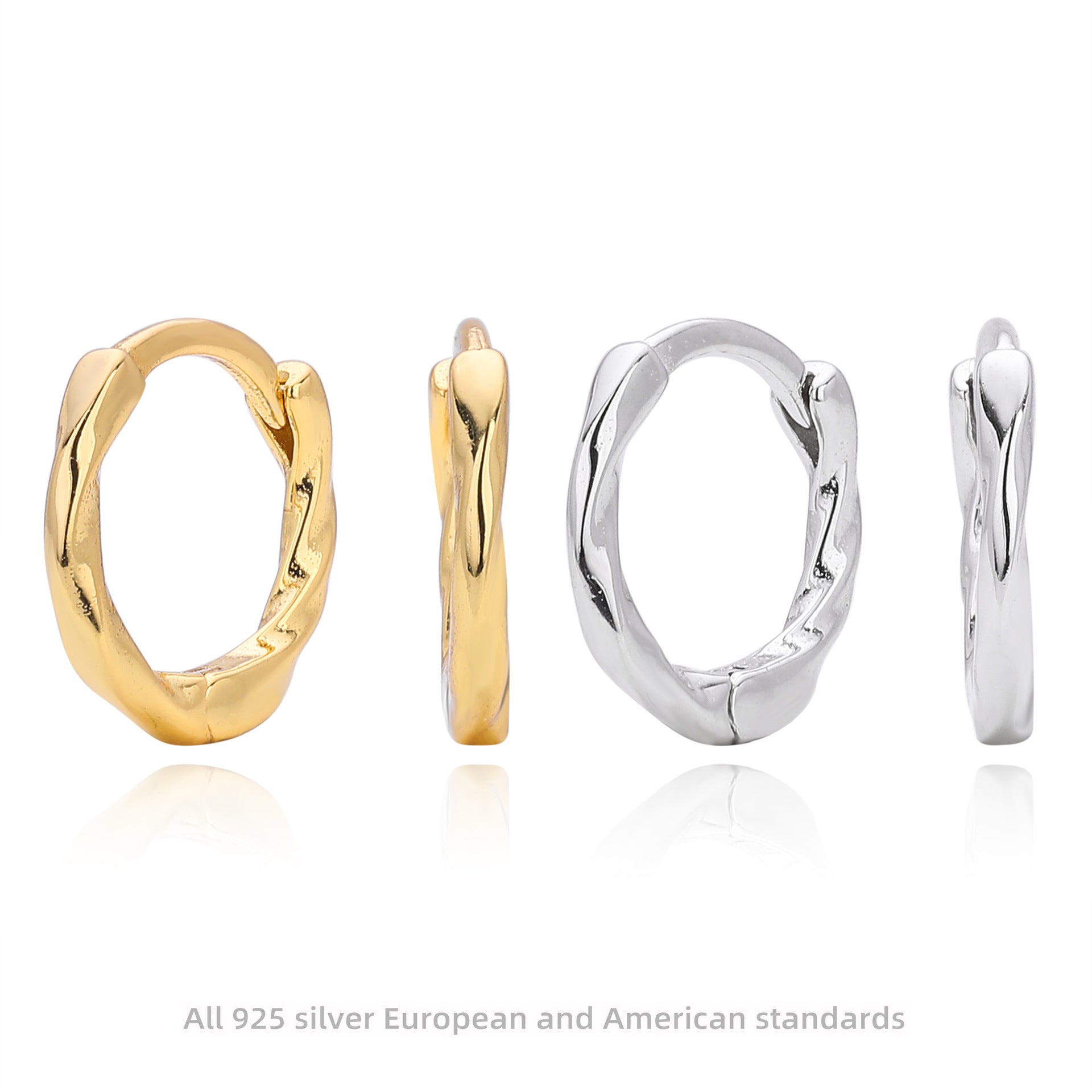 Damen Creolen im modernen drehbaren Design aus hochwertigem 925 Sterling Silber Shop Nory