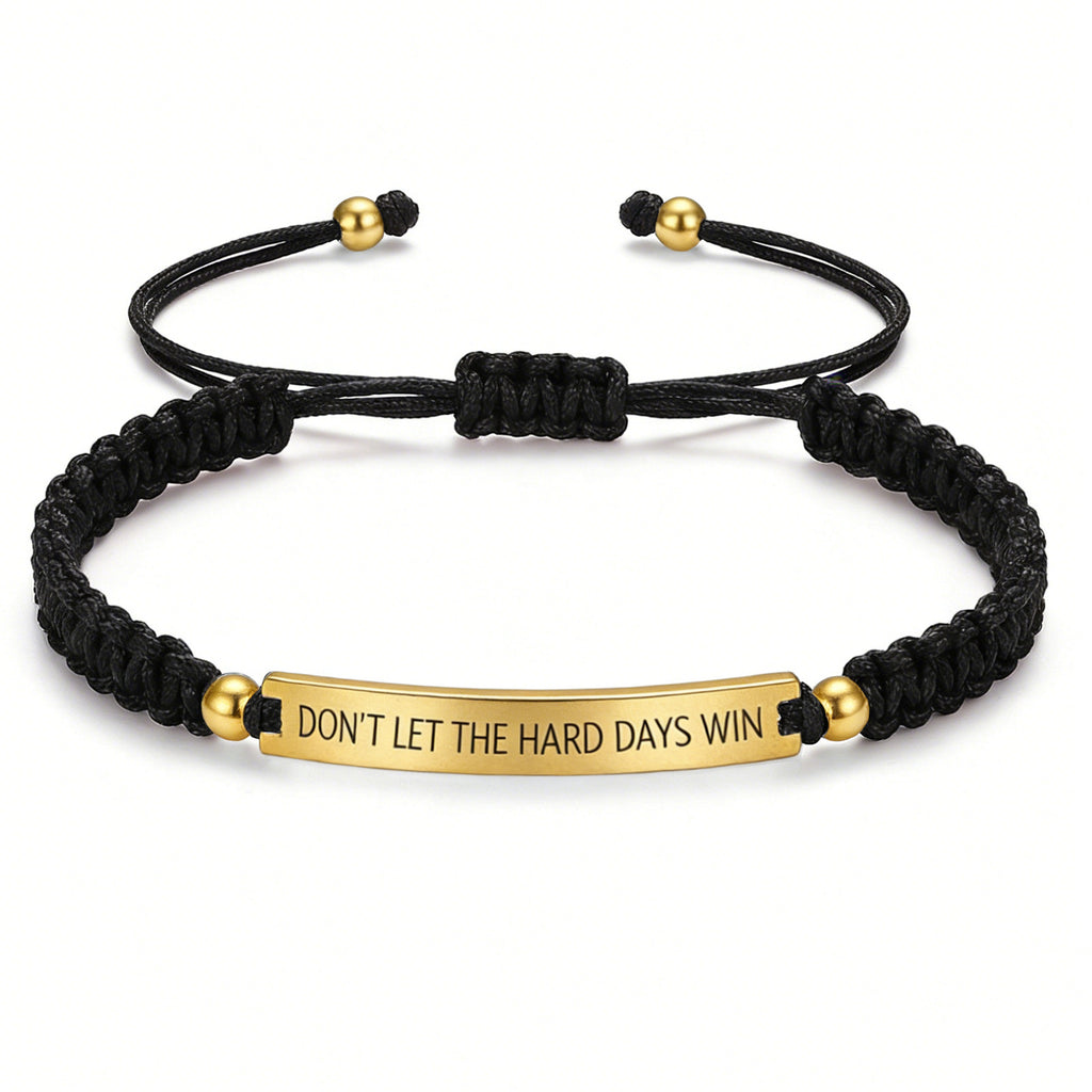 Damen Motivationsarmband mit verstellbarem Knoten und inspirierendem Spruch Shop Nory