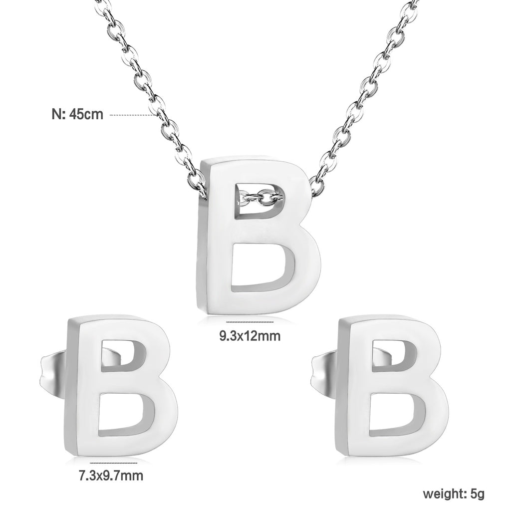 Damen Schmuckset mit K-Anhänger und passenden Ohrsteckern Shop Nory
