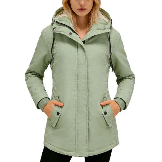 Damen Parka mit Teddyfutter, Kapuze und taillierter Silhouette Shop Nory