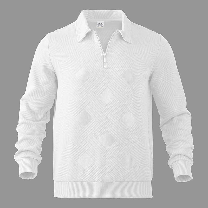 Herren nan strukturierter Troyer-Pullover mit Reißverschluss und Hemdkragen Shop Nory