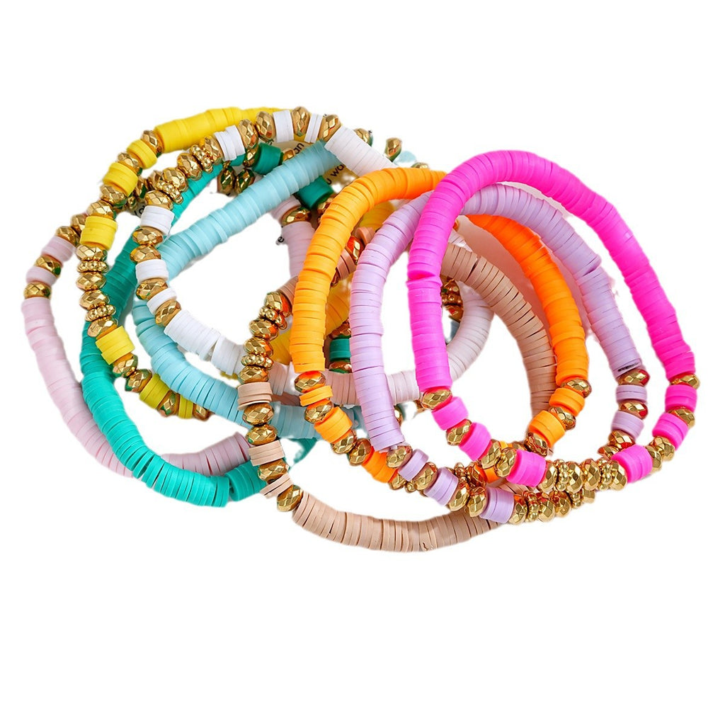 Damen Armband-Set mit bunten Perlen und goldenen Akzenten Shop Nory